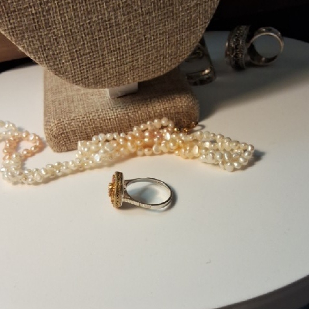 Gold And Red Ruby Ring Surrounded By Crystals And… - image 2